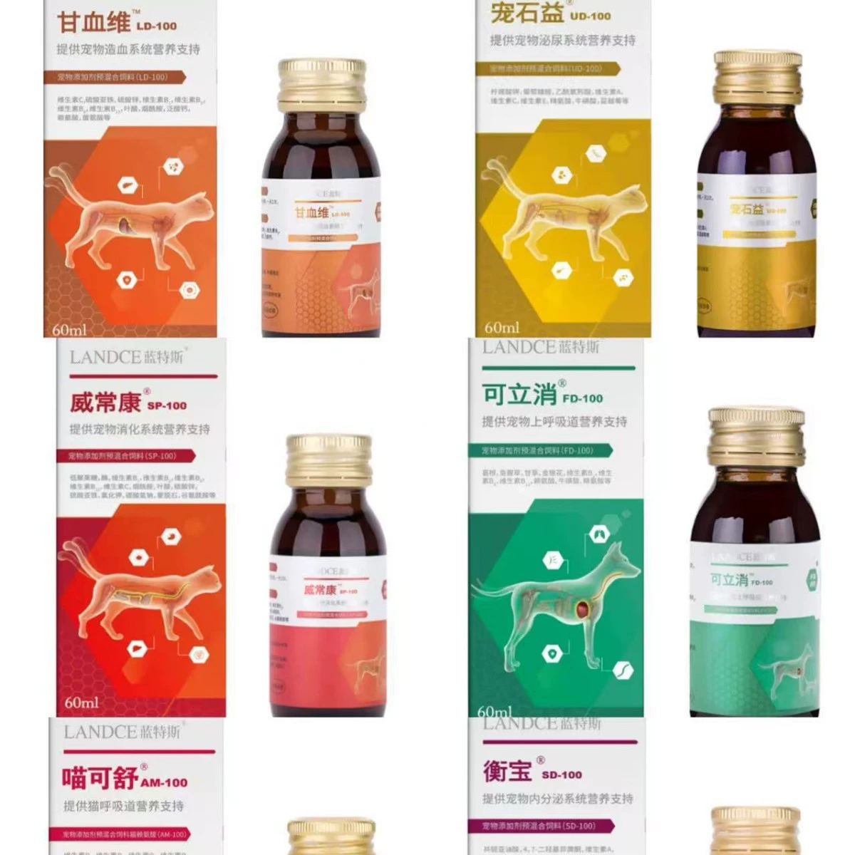 Lantes Ganxuewei, Chongshiyi, Weichangkang, Kexiaoxiaomei Keshuhengbao пищевая добавка для домашних животных