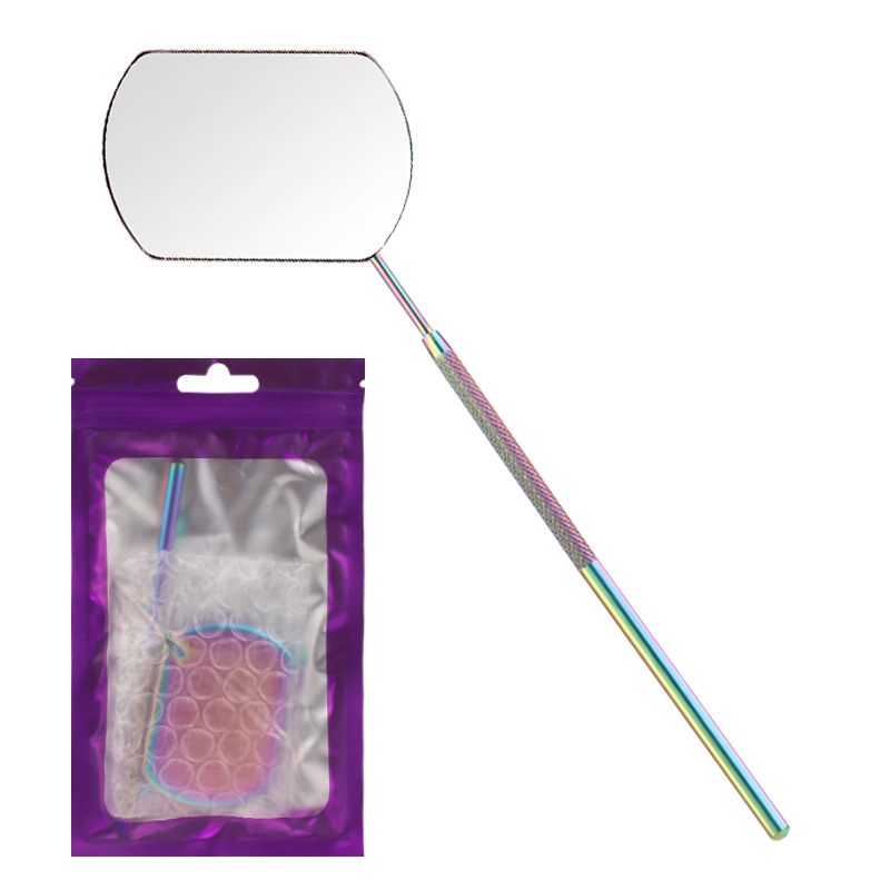 Venta al por mayor de injerto herramienta auxiliar de pestañas herramienta de inspección de pestañas cuadradas Espejo de inspección portátil de mano de acero inoxidable