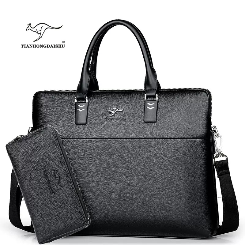 厂家男士包包手提包横款商务公文包皮包单肩斜挎包