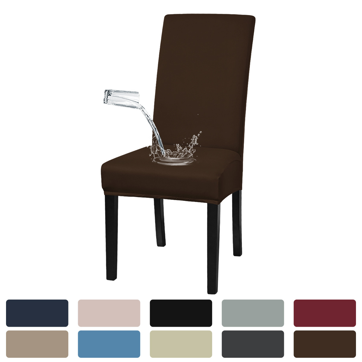 Funda de silla impermeable de seda de leche elástica transfronteriza, cubierta de funda de silla de hotel a prueba de polvo con todo incluido, emisión en stock de TEMU