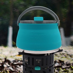 Foldable Kettle for Camping, Large Capacity Kettle, Silicone Anti-Scald Handle, Tea Kettle, Stainless Steel Bottom, Lightweight and Portable