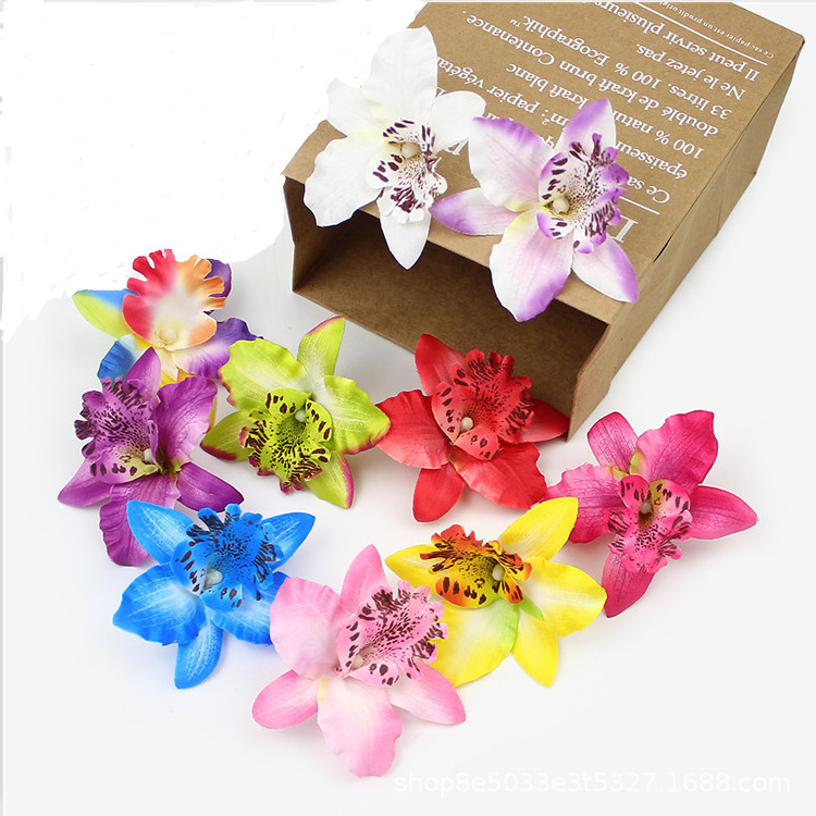 厂家批发仿真花泰国兰蝴蝶兰DIY装饰 仿真花花环配件发夹发饰头饰