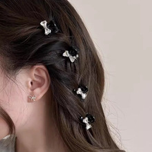 蝴蝶结水钻小号抓夹女2024新款后脑勺半扎发发夹气质鲨鱼夹子发饰