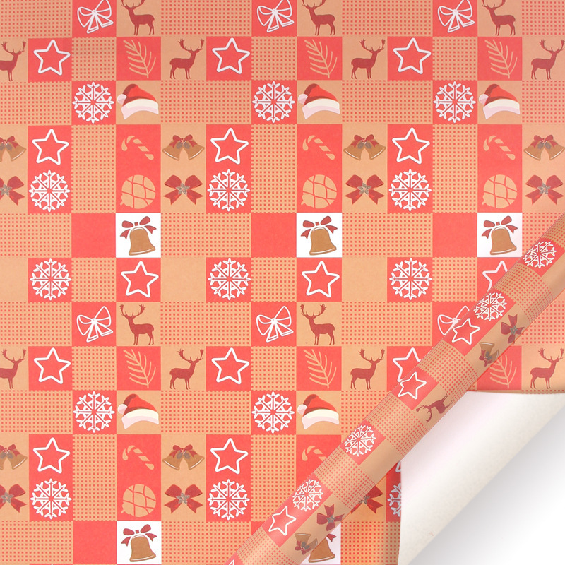 Papel de regalo navideño transfronterizo de Amazon, papel kraft amarillo vintage, papel de regalo para fiestas image 8