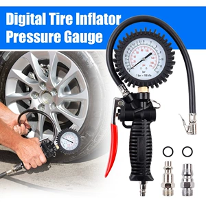 Mechanical pointer tire pressure gun (European, Japanese, and American standards) car tire inflator with pressure gauge, auto repair tool