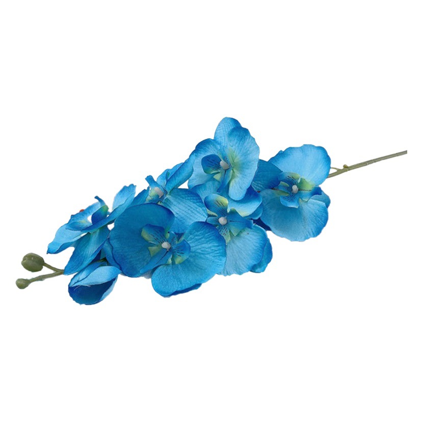 Sola 8-cabeza Phalaenopsis flor artificial decoración del hogar arreglo floral boda plomo camino artificial decoración de la flor artificial planta verde