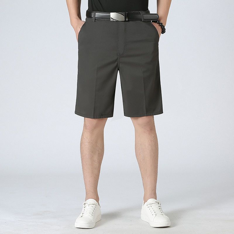 Venta al por mayor pantalones de algodón de verano de los hombres de mediana edad y ancianos delgados pantalones de traje casual Pantalones rectos sueltos pantalones medios más pantalones cortos de tamaño hombres