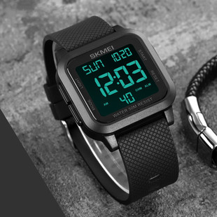 Small Square Watch Men's Sports Trend Outdoor Mountaineering Swimming Men's Retro Electronic Watch for Middle and High School Students #