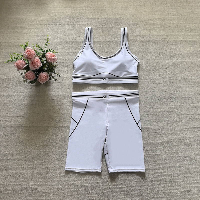 Y9008 ヨーロッパとアメリカのクロスボーダー婦人服夏の新しいレターファッションヨガスポーツとレジャーのツーピースセット在庫あり|undefined