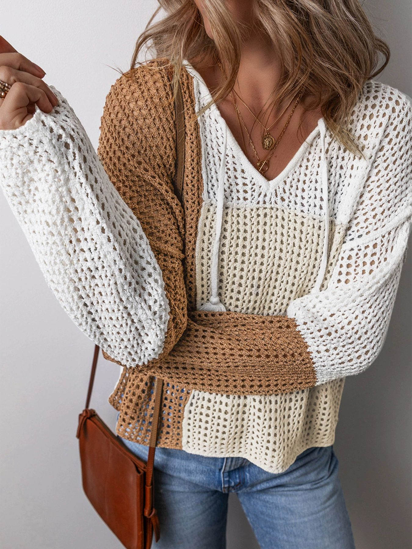 «(Cross-border trading)» Autumn long-sleeve sweater, V-neckline, European style