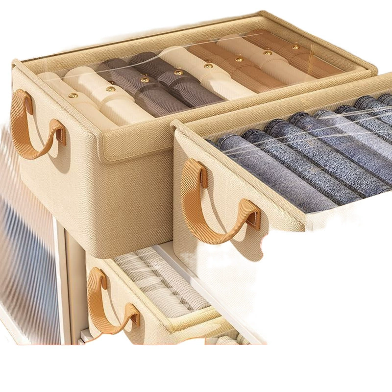 Storage box, trousers, down jacket, capacious storage system