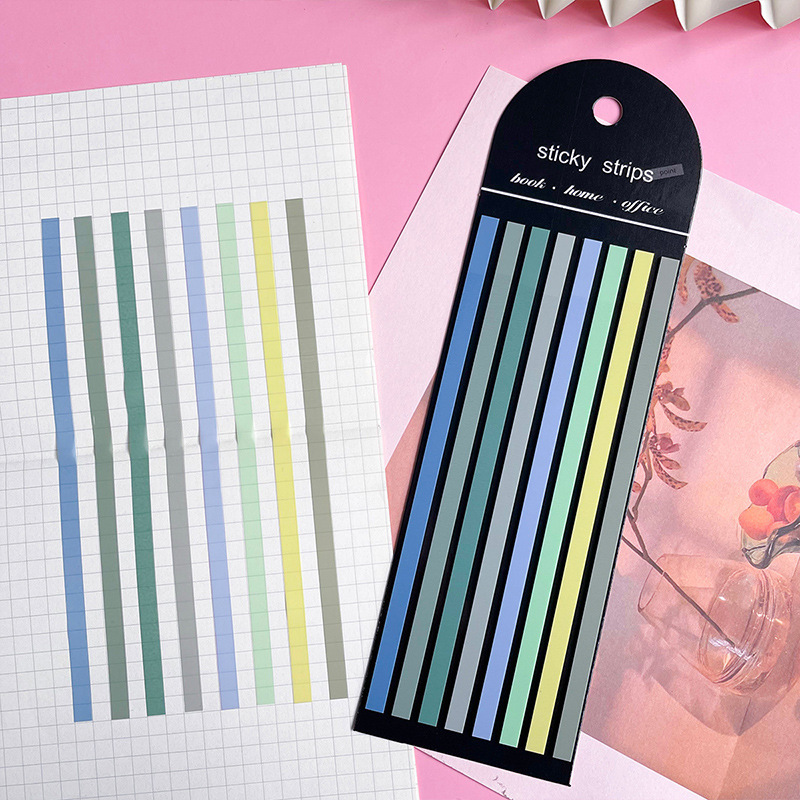 Colorido y estrecho índice de etiqueta de punta de estudiante etiqueta transparente etiqueta multicolor fluorescente