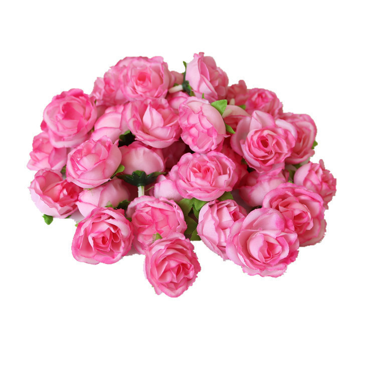 Simulated Rose Flower Head Silk Cloth Small Rose DIY Making Accessories Small Rose Bud Corsage Head
