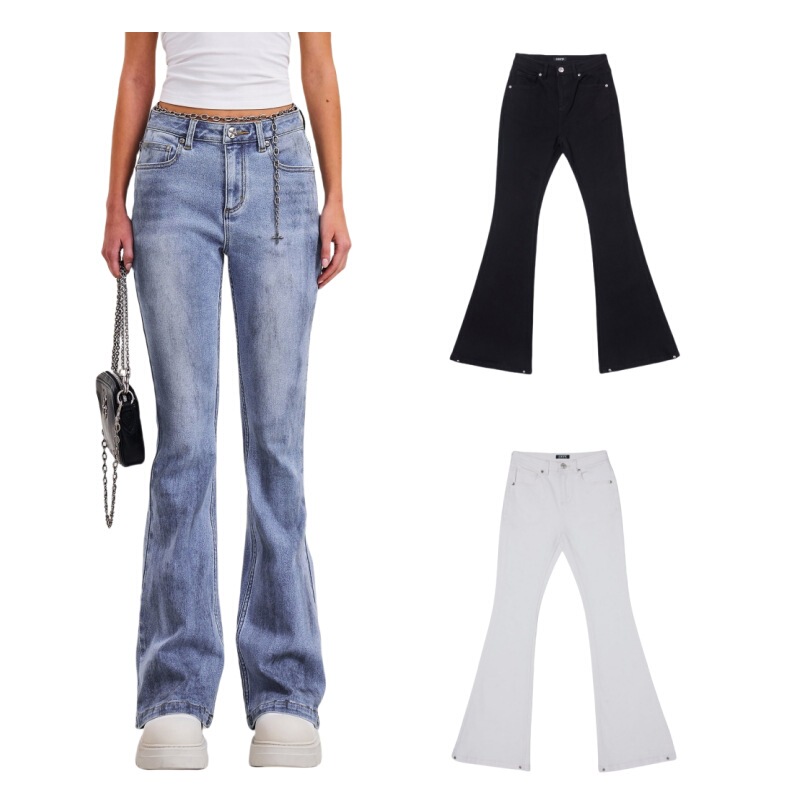Smfk Cross Classic Storm Jeans Three-Color Elastic Flared Pants 26 New Style