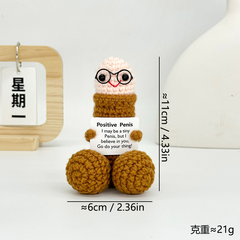 Muñecas de punto hechas a mano soporte emocional emoticon extraña bolsa adornos de escritorio regalo