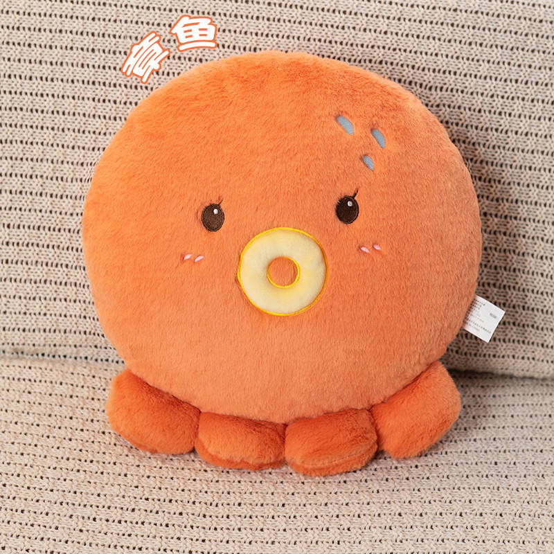 Animales marinos de dibujos animados pulpo foca muñeca juguete de peluche payaso muñeca de pez niños almohada muñeca de tela