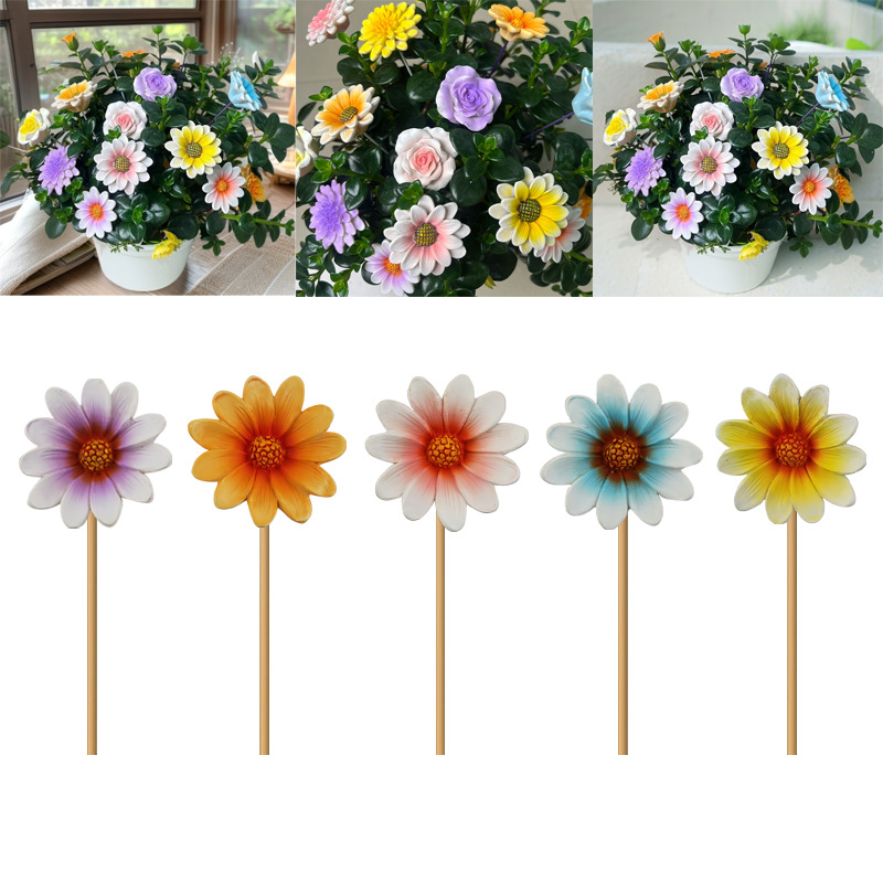  Creativenewproducts Resin Flower Five-Piece Set of Flower Pots, Flower Arrangements, Gardening Potted Decorations