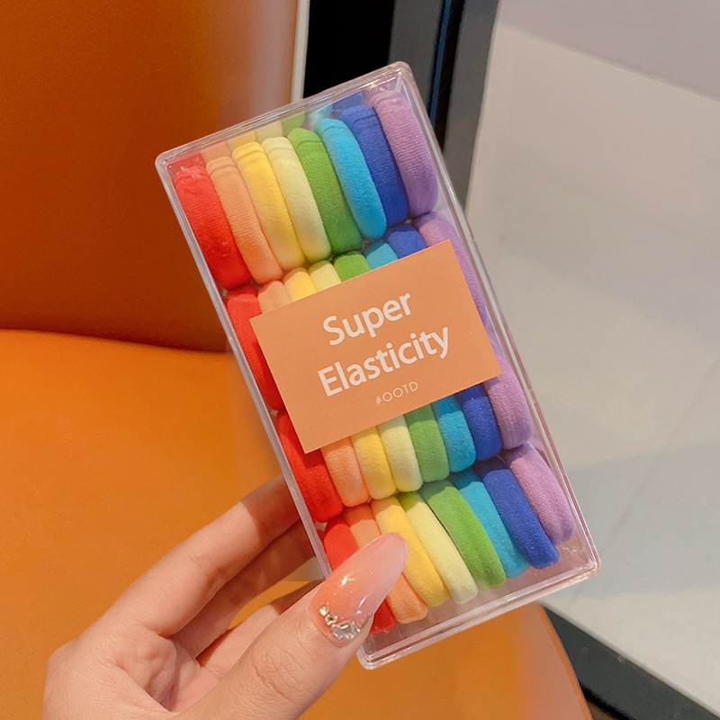 Anillo para el cabello de los niños, banda de goma de alta elasticidad, cabello trenzado, no daña el cabello, cuerda para atar al bebé, red neta 2025 nueva funda de cuero de cuerda para el cabello