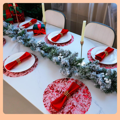 Table Mat Metal Gold Foil Grid Dinner Mat Pressed Round Amazon Table Mat Disposable Factory Wholesale Gold W18