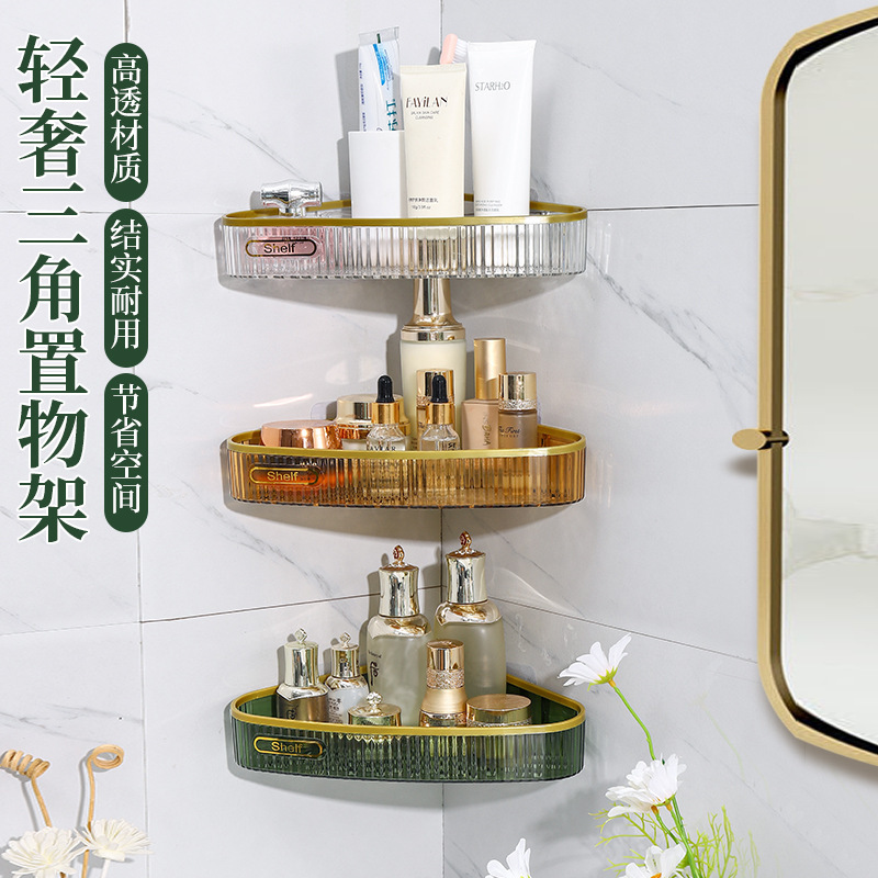 Bathroom Acrylic Triangle Shelf Wall-mounted Toilet Bathroom Wash Table Toilet Storage Wall Supplies