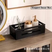 木质卫生间厕纸盒浴室收纳盒桌面小杂物收纳盒摆件整理置物盒