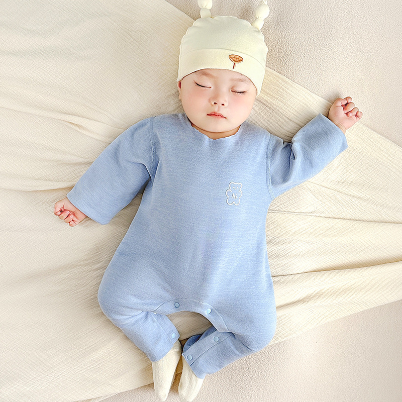 Baby overcoat otoño y invierno de primer año calentamiento pijamas apretados para niños, niñas y niños, ropa de bebé de luna llena image 9