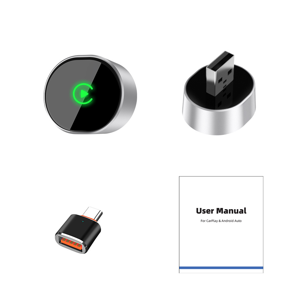Convenient 2-in-1 CarPlay adapter for cars: wirelessly connect your car's infotainment system and project the screen – a practical accessory