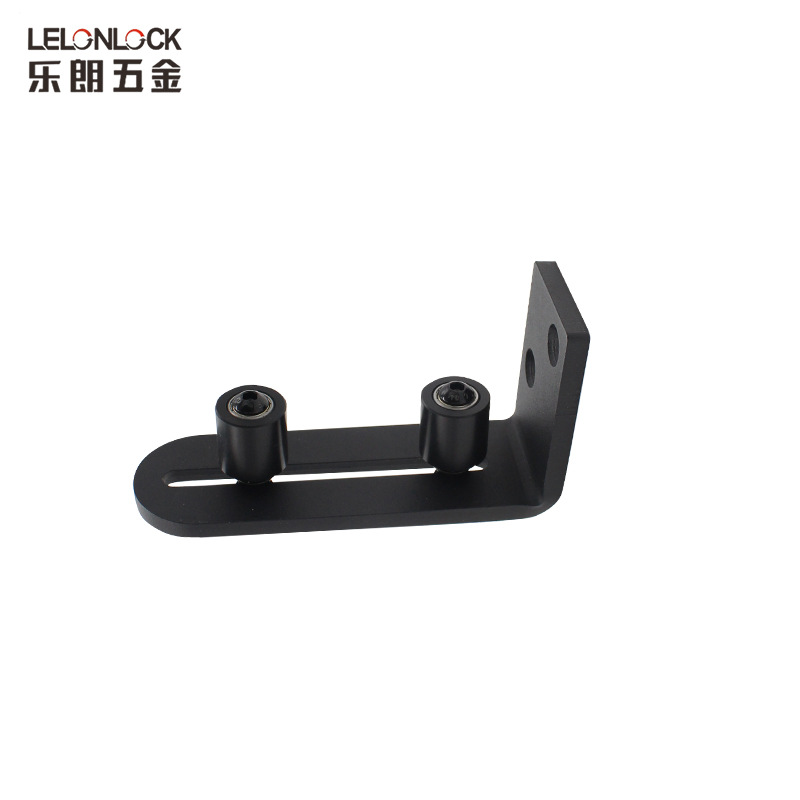 Accesorios de hardware de puerta de granero deslizante personalizados de estilo americano puertas deslizantes push-pull manija de puerta de granero carril de suspensión stop oscilante guía de tierra