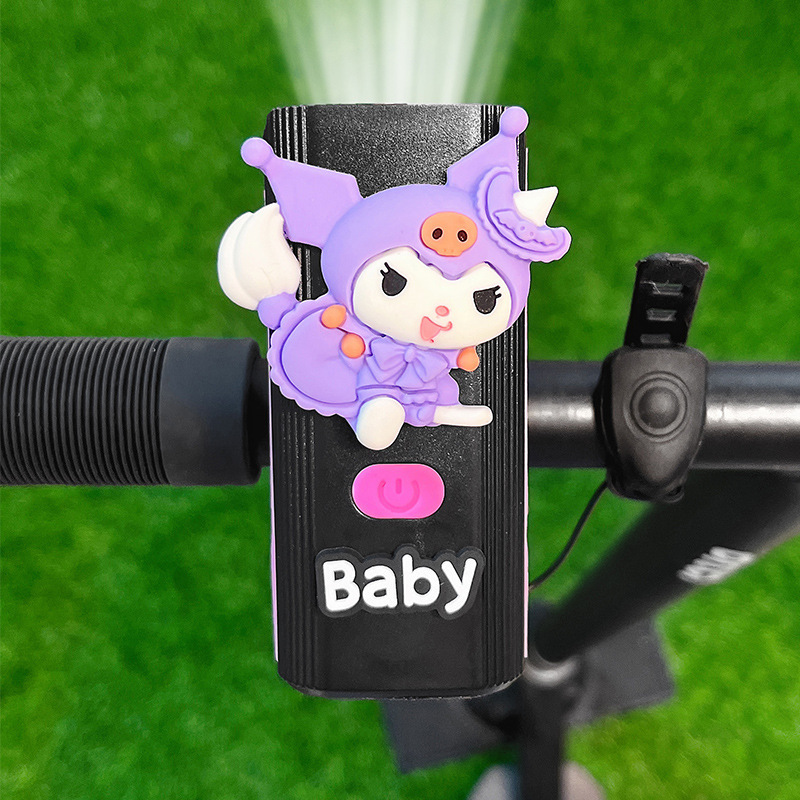 自転車ライトマウンテンバイク充電強い光夜ライドヘッドライトかわいい漫画子供自転車夜ライドラッパ|undefined