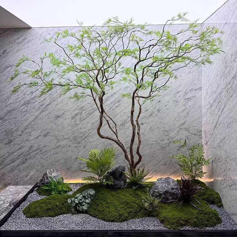 高端仿真羽毛枫叶树马醉木室内假树绿植造景装饰大型榕树橱窗植物|undefined