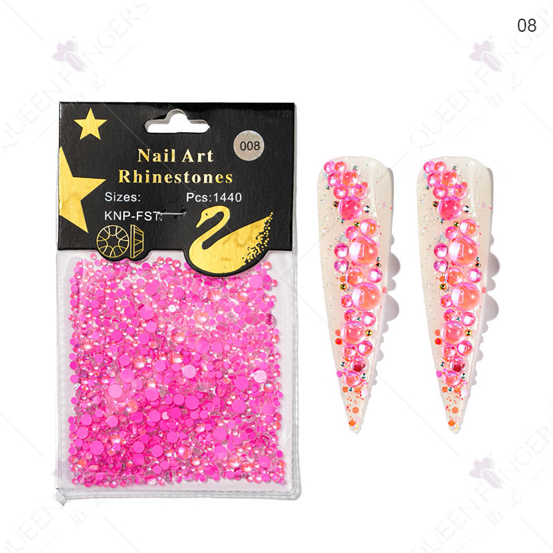 Nueva belleza de uñas color mágico perlas de peces humanos Aurora color caramelo cristal 1440 DIY uñas de cristal decorativo diamante Accesorios
