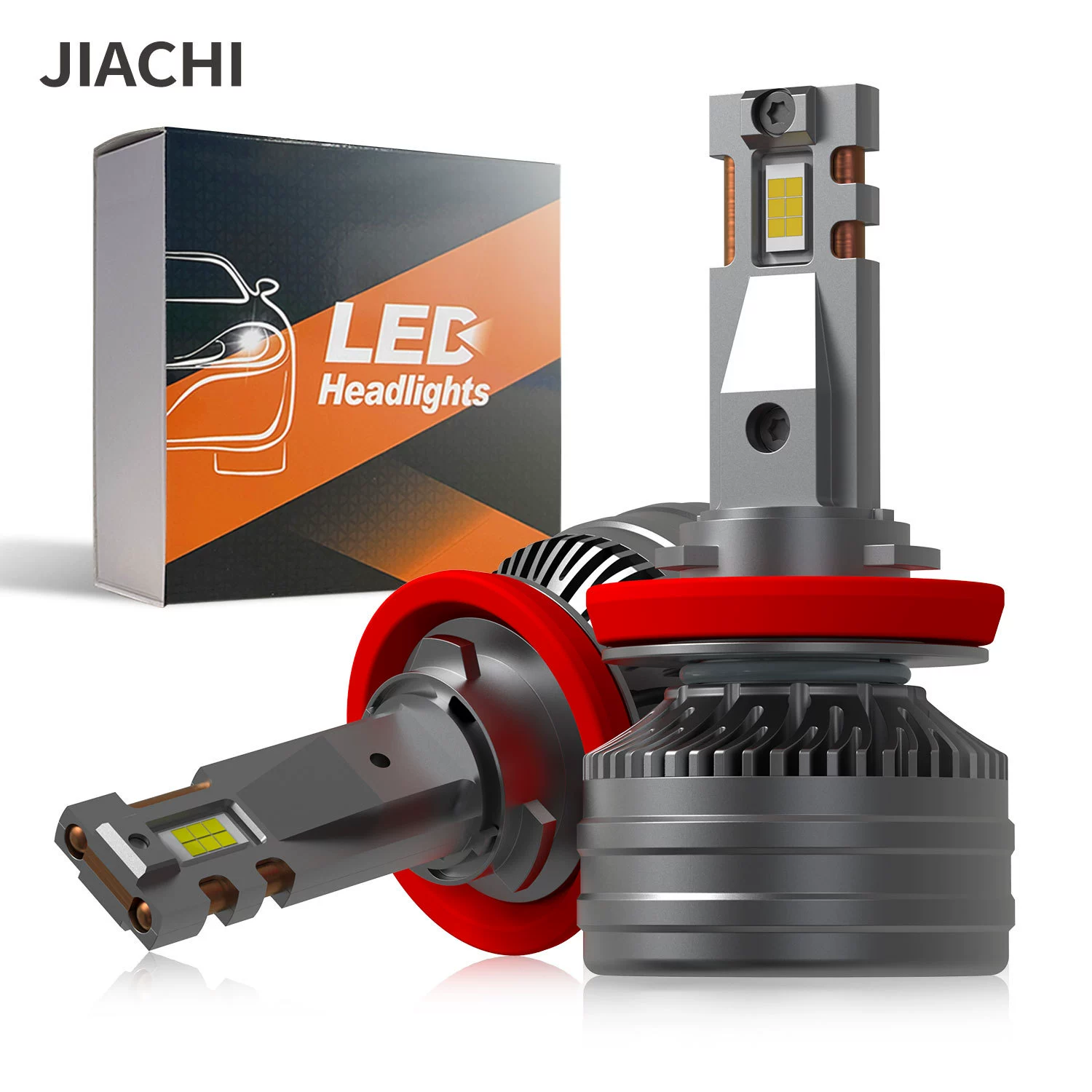 Автомобильная светодиодная фара Jiachi, высокомощная, с декодером, H11-3570-2SMD, с двойной медной трубкой и встроенным драйвером, передняя фара