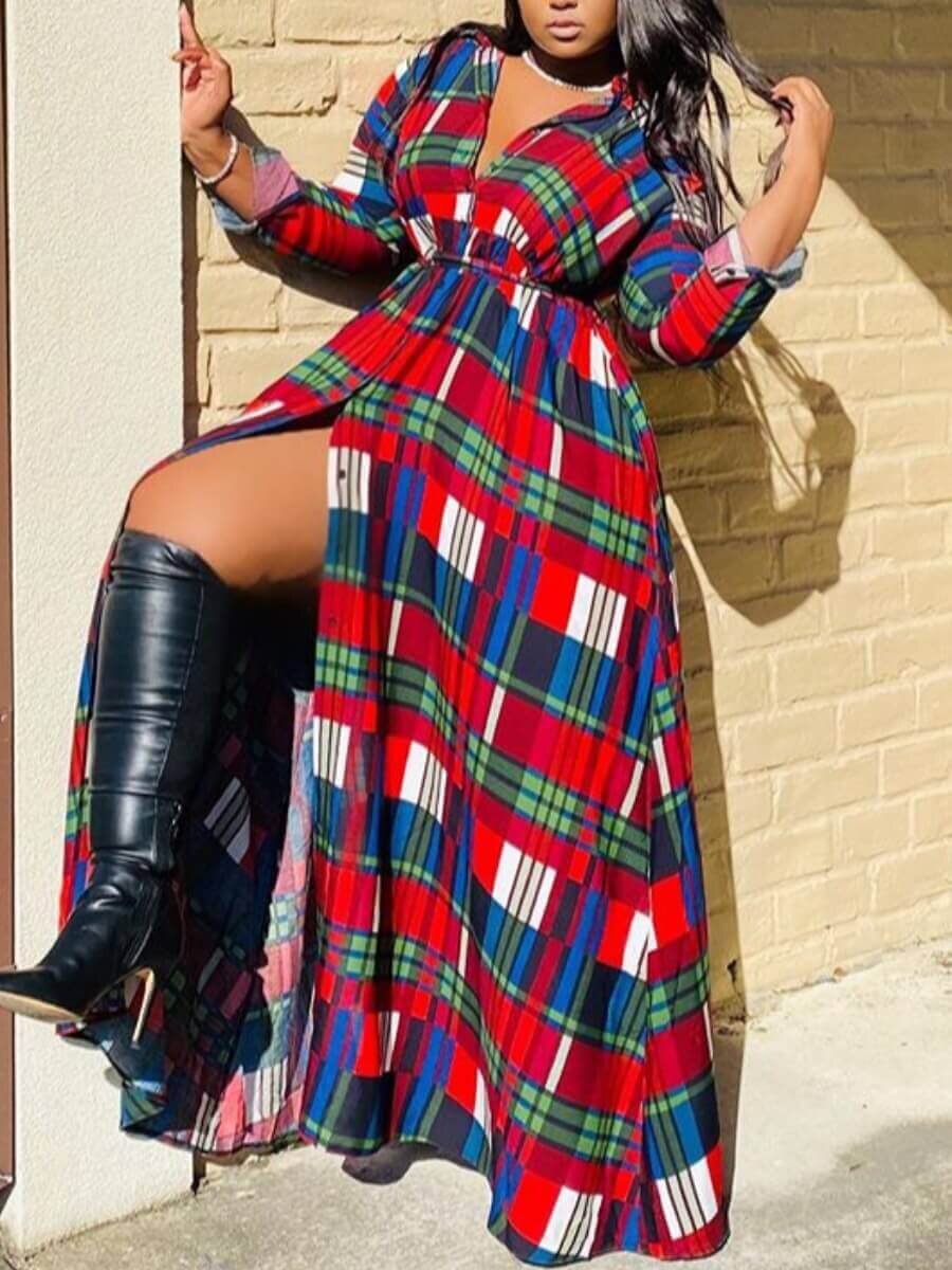 Plaid Coat Detail View
