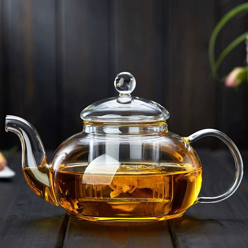 Glass teapot, flavored tea, red (black) tea, tea set, increased thickness