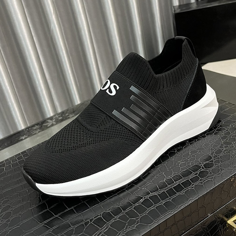 Men's Summer Fly-Knit Mesh Breathable Casual Shoes, European Style New Slip-On Running Casual Shoes