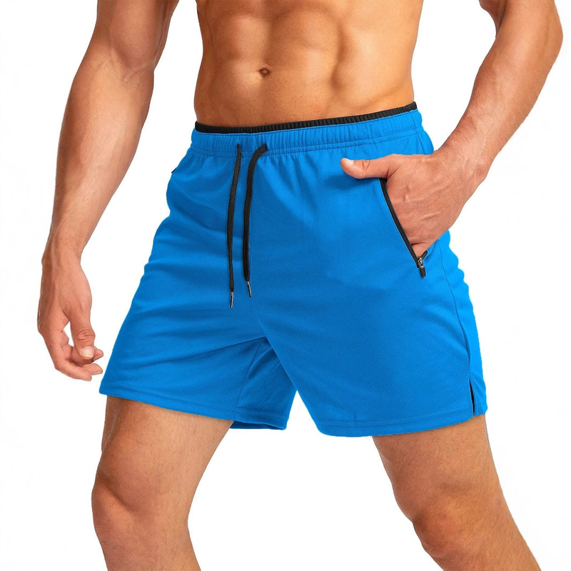 2025 Men's Running Shorts with Zipper Pockets Quick-Drying Gym Sports Workout 5inch Men's Shorts