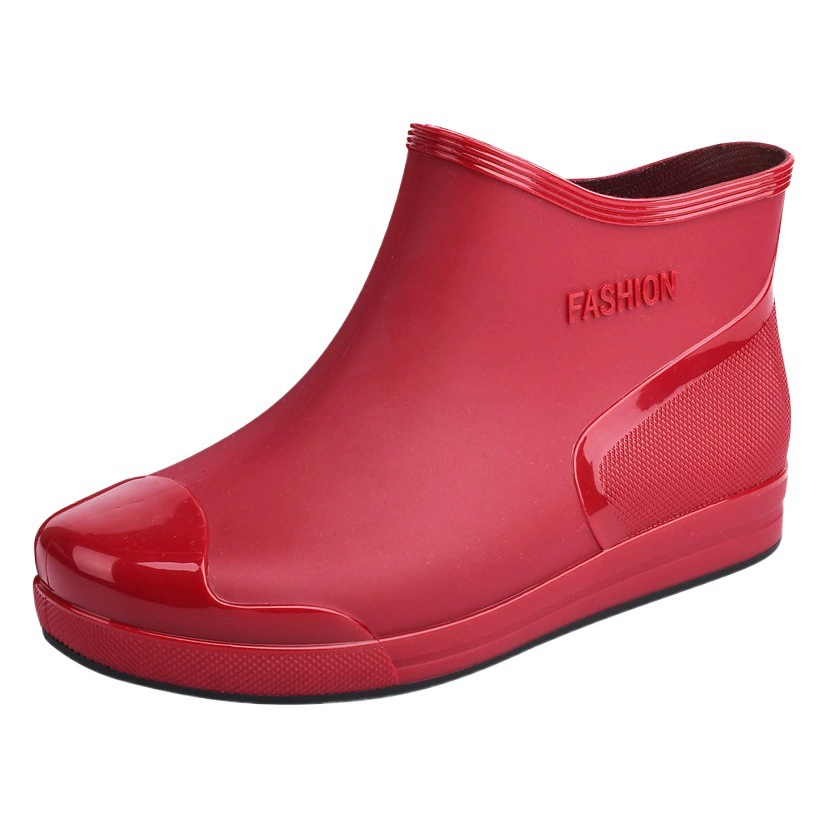 Модные резиновые сапоги женские короткие резиновые сапоги для взрослых, водонепроницаемая противоскользящая резиновая обувь, обувь для улицы, прочная Водная обувь, производители оптом