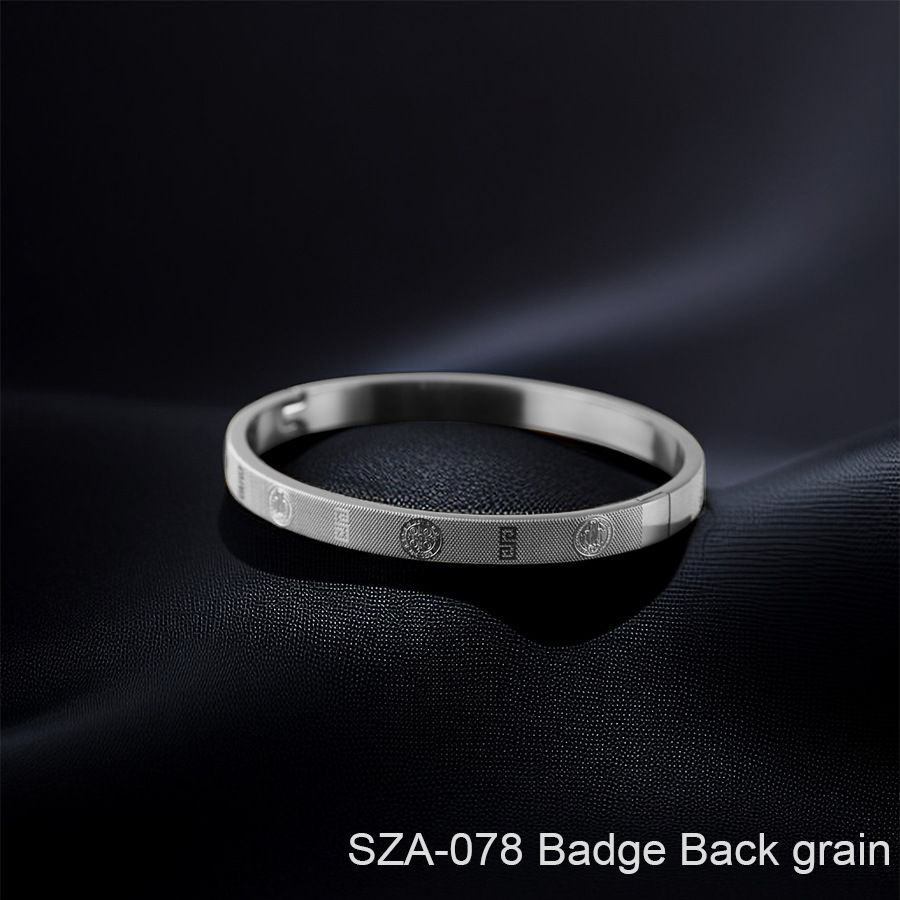 22g Weight Bangle Classification Titanium Steel Chain Material 1 Piece Quantity Holiday, Daily Occasion Titanium Steel Material Symbol Pattern Women's Gender Plating Design Retro Style Retro Symbol Titanium Steel Bangle In Bulk 16