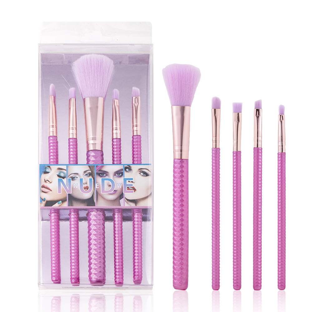 Cross-border Facial Eye Shadow Brush Beginner Portable Simi 5 Pack suit Eye Blush Makeup Brush Beauty Makeup Tool