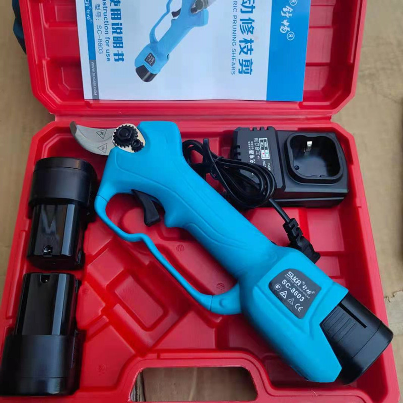 舒畅2.8电动修枝剪园艺剪刀充电式锂电园林修枝机果树电动剪刀