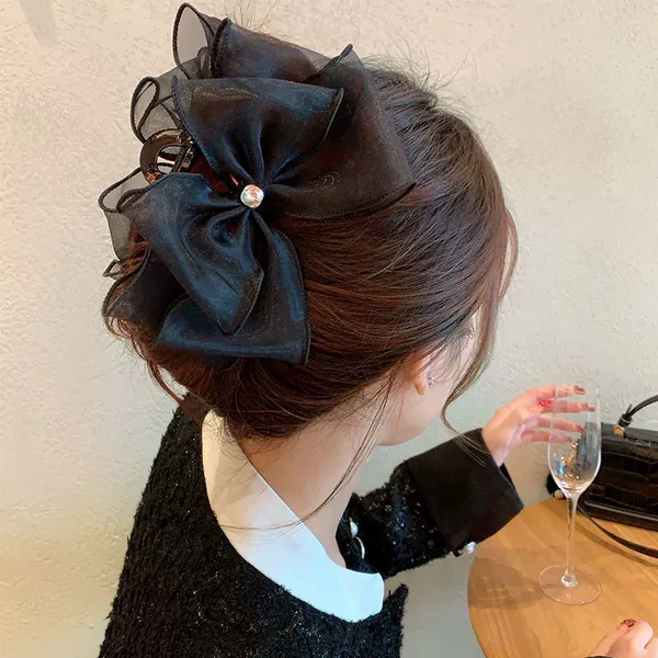 Hair band, crab pin with bow