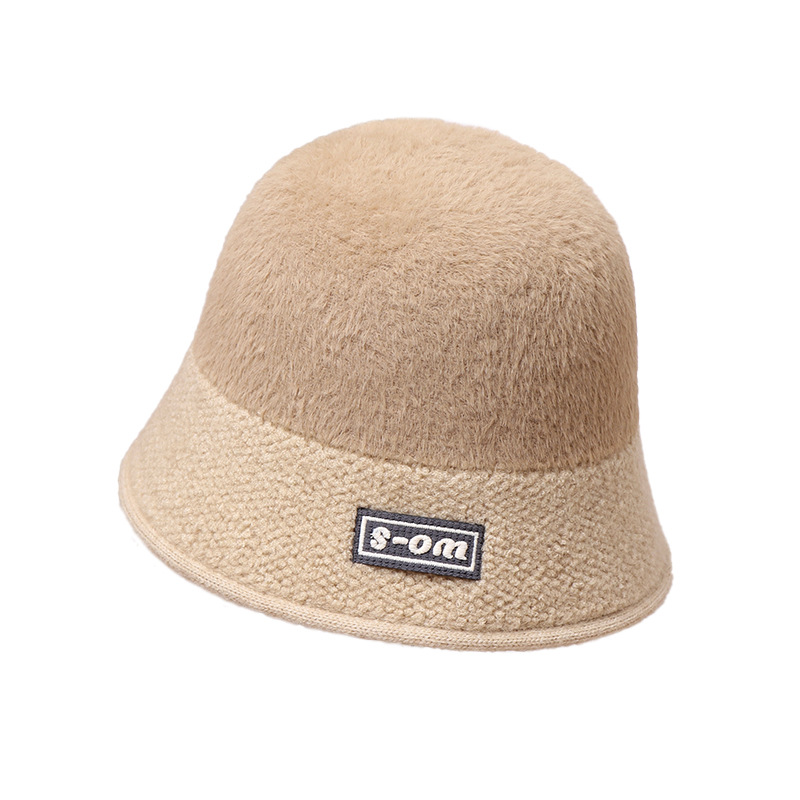 Mössa, ny koreansk utgåva för kvinnor, färgmatchande stickad varmvattenhatt mössa Höst och vinter Utomhus Face Show Small_voghion.com
