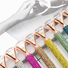 包鑽大鑽石圓珠筆少女學生文具旋轉金屬筆水晶鑽石筆廣告禮品筆