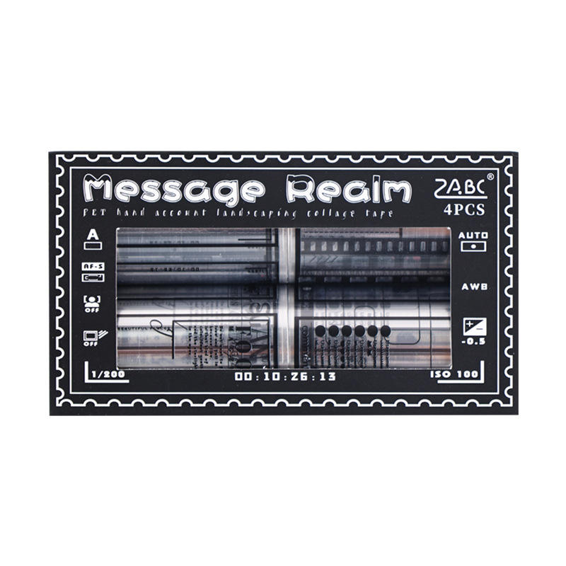 Mensaje reino transparente cinta adhesiva impermeable pet diy libro de mano diario paisajismo pegatinas de decoración de fotos pegatinas de marcos de fotos