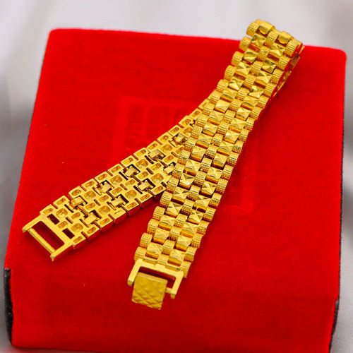 Vietnamese sand gold bracelet for men, domineering boss chain, trendy gold-plated bracelet that will not fade for a long time, luxury jewelry