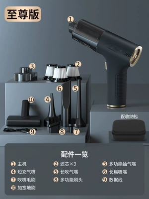 Suction and Blowing Dual-purpose Household | Tozsoranlar - pro-black-gold-supreme-suction-blow-draw-and-charge-4-in-1-washable-filter-element-3-floor-brush-storage-bag