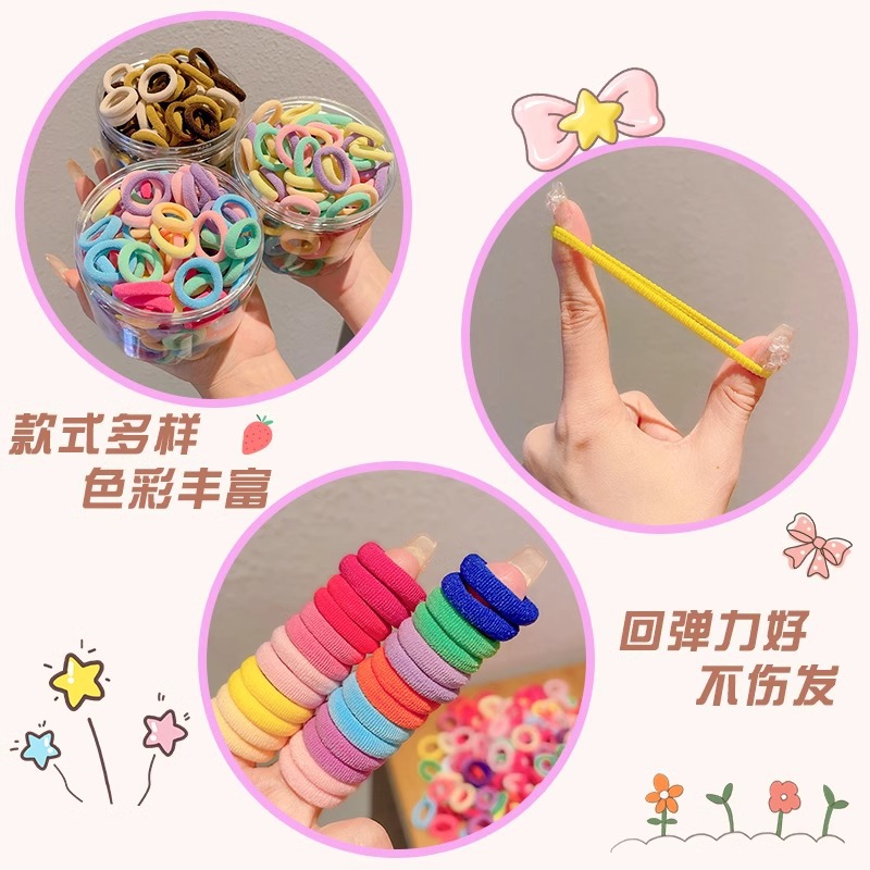 Anillo de cabello para niños de alta elasticidad no lesiones cabello de cabello de niña trenzada banda de goma para el cabello atado cubierta de cuero duradera