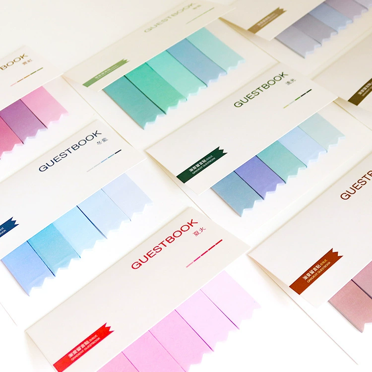 Корейский креативный градиентный блокнот для заметок N раз, липкий блокнот, блокнот, простая портативная студенческая канцелярия
