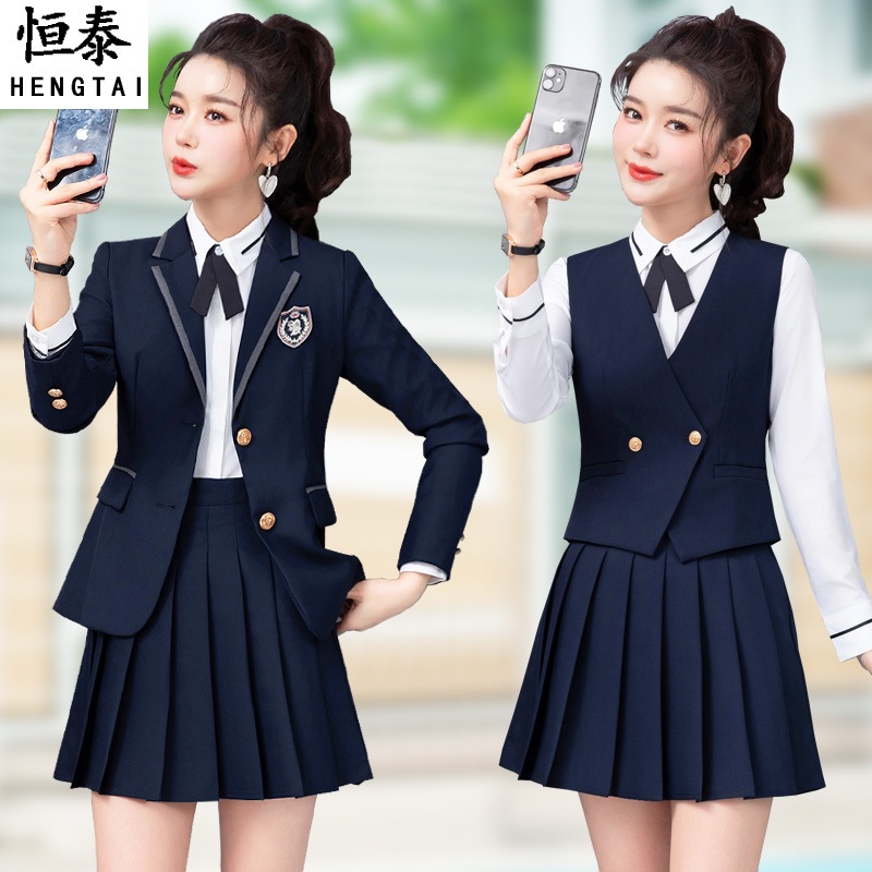 College style suit suit female spring and autumn jk uniform teacher professional attire kindergarten teacher garden uniform overalls