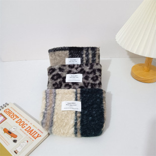 Winter Large Capacity Cashmere Mouth Red Envelope Women's Artistic Retro Clutch Bag Student Small Items Inner Storage Bag